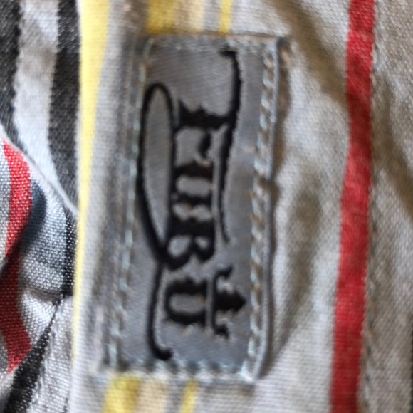FUBU Size Large Button-Front Embroidered Logo on Back Striped Summer Spring - Picture 8 of 13
